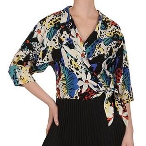 The Kooples Sport Honolulu Print Wrap Top